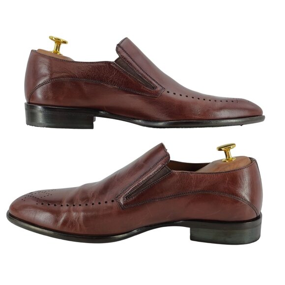 Mezlan Spain Men size 9 Burnished Brown Calf Leather Dress Shoes Slip-on Loafers - Picture 8 of 13